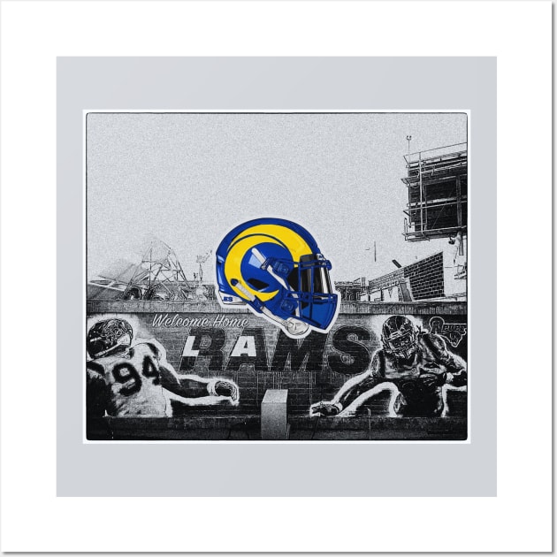 80's Rams Helmet [Vintage Distressed] Wall Art by Science Busters Podcast